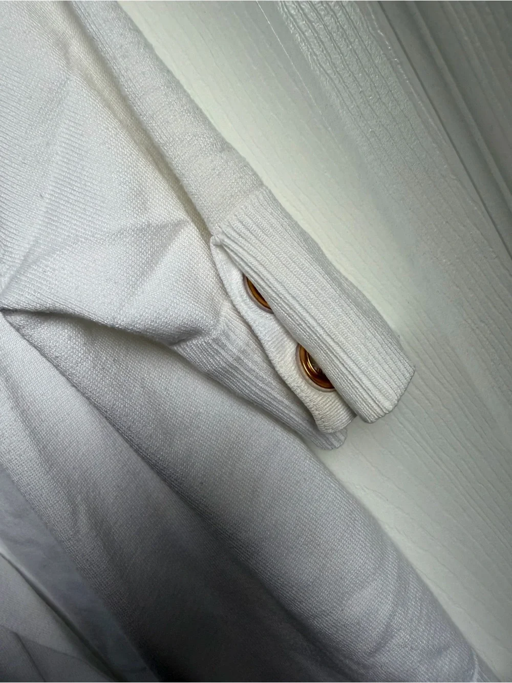 JM Collection White Open-Front Cardigan